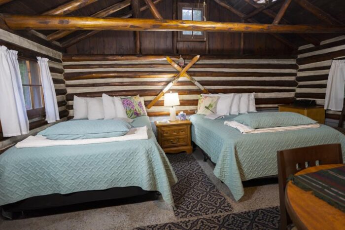Birch Log Cabin Bedroom