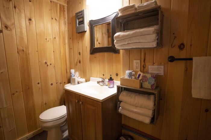 Cedar Log Cabin Bathroom
