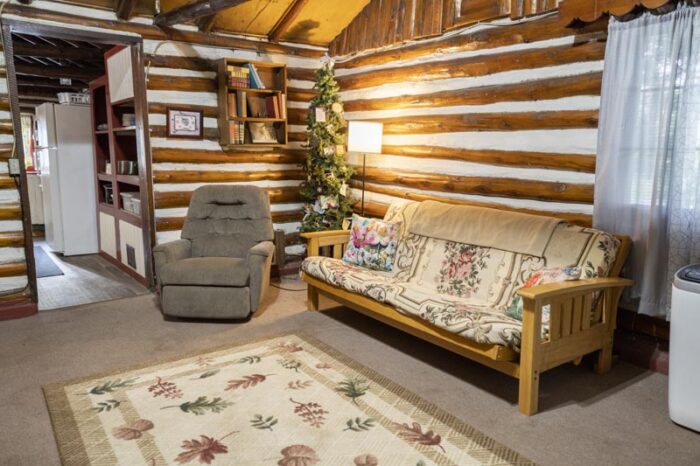 Spruce Log Cabin Living Area